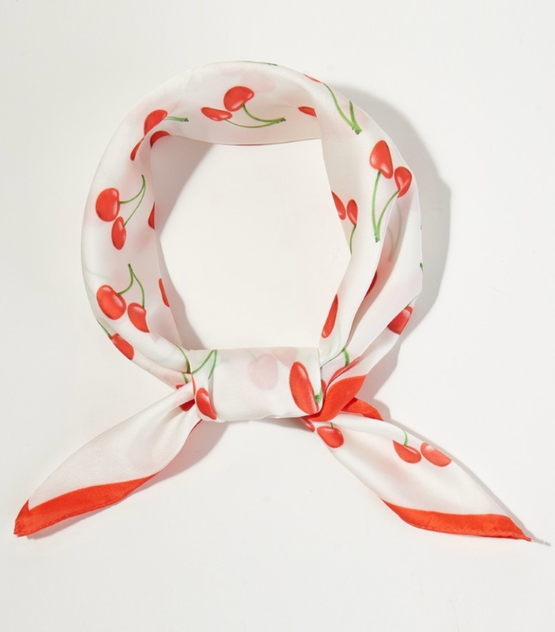 Cherry Fruit Print Bandana Scarf
