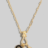 Fish, Clover & Horseshoe Charms Necklace