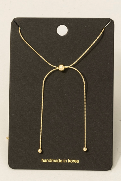 Gold Adjustable Knot Necklace Dainty Chain