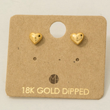 Gold Mini Heart Stud Earrings