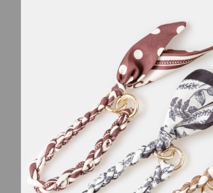 Braided Bandana Bag Charm - 4 colors
