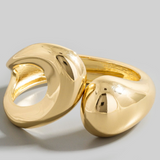 Abstract Gold Bangle Bracelet