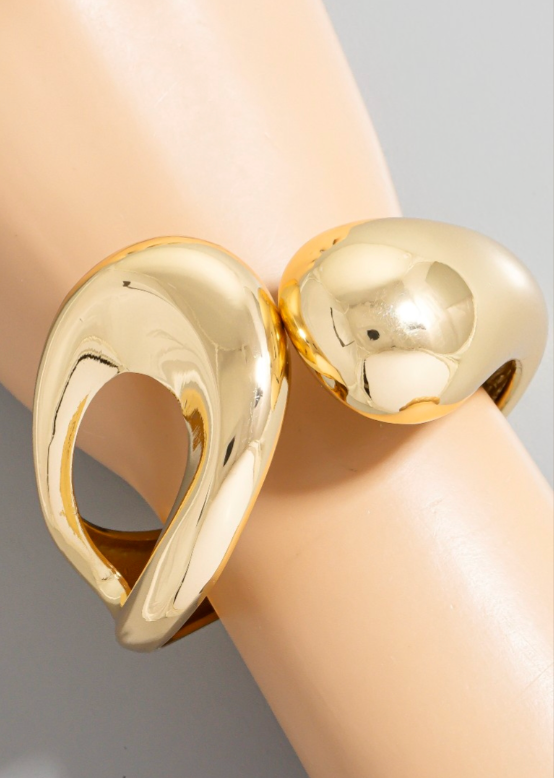 Abstract Gold Bangle Bracelet