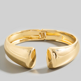 Gold Simple Hinge Cuff Bracelet
