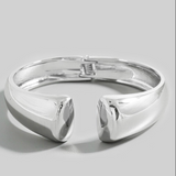 Silver Simple Hinge Cuff Bracelet