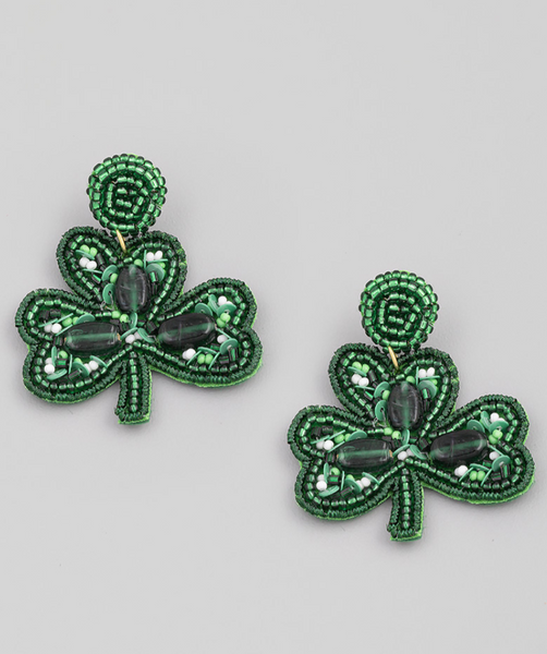 Shamrock Beaded Earrings