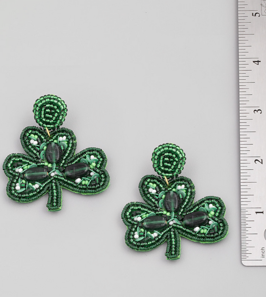 Shamrock Beaded Earrings