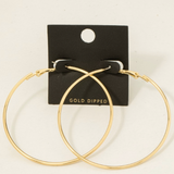 Gold Dipped Latch Hoop Earrings