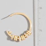 Gold Sparkle Charm Hoop Earrings