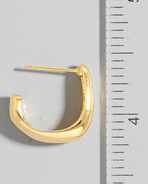 Simple Squared Wide Hoop Earrings