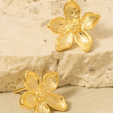 Gold Flower Stud Earrings