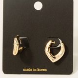 Gold Pointed Hinge Hoop Earrings