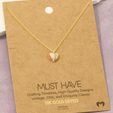 Colorful Enamel Heart Pendant Necklace