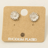 Silver Flower Stud Earrings