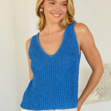 The Amaya - Blue Knit Sleeveless Top