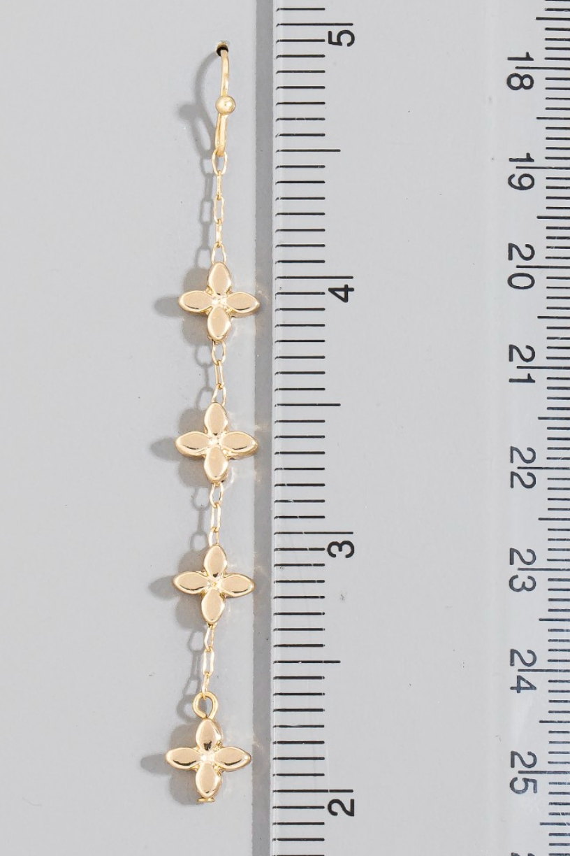 Mini Metallic Flowers Chain Dangle Earrings
