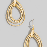 Layered Tear Drops Hook Dangle Earrings