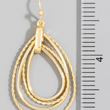 Layered Tear Drops Hook Dangle Earrings