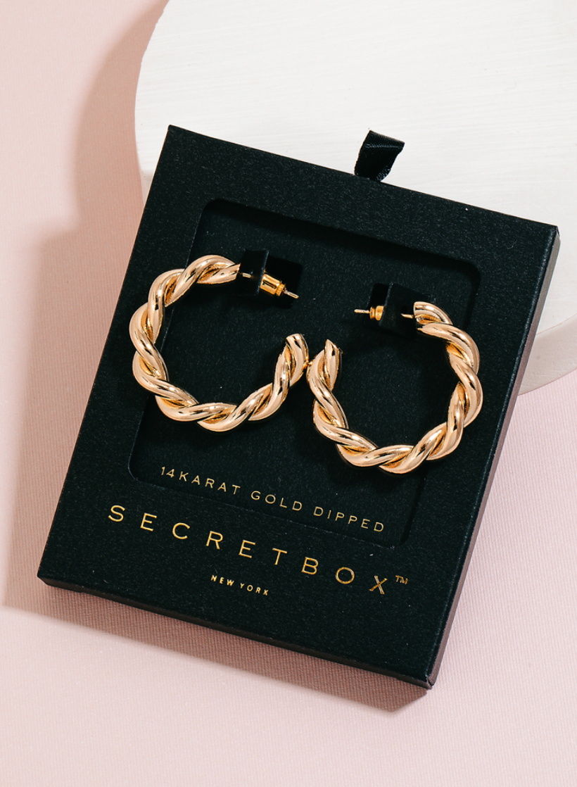 Gold Dipped Braided Hoop Earrings