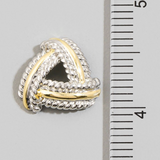 Two Tone Triangle Weave Stud Earrings Gold Dipped