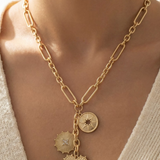 Heart And Coin Pendants Chain Necklace