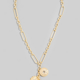 Heart And Coin Pendants Chain Necklace