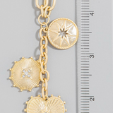 Heart And Coin Pendants Chain Necklace