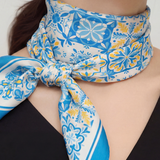 Mosaic Tiles Print Square Bandana Scarf