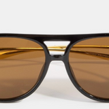 Gold Knot Hardware Oversized Aviator Sunglasses