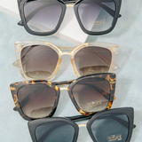 Oversized Cat Eye Square Double Bridge Sunglasses
