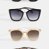 Oversized Cat Eye Square Double Bridge Sunglasses