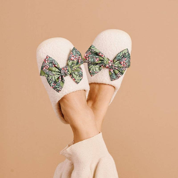 Jolly Sprig Betty Bow - Fuzzy Slippers