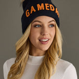 Game Day Pom Hat - Navy & Orange