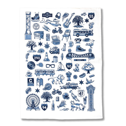 Chicago Icons Dish Towel