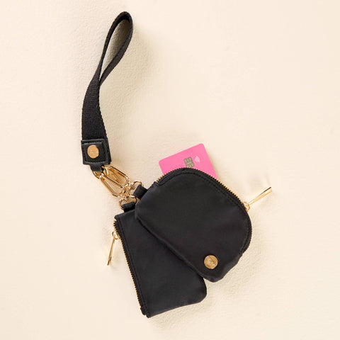 Black - Duo Pouch Wristlet