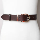 Brown Horseshoe with Gold Buckle Belt
