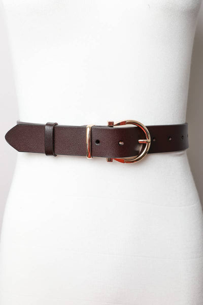 Brown Horseshoe with Gold Buckle Belt