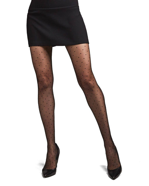 Black Dot Sheer Fashion Tights - MeMoi