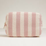 Pink -Terry Fabric Striped Multi-Purpose Pouch