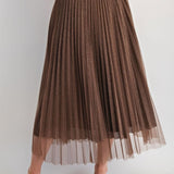 the Allesia Brown Sparkle Mesh Skirt