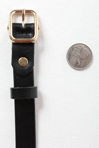 Black Skinny Leather Belt