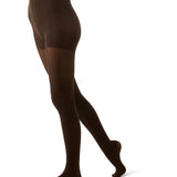 Dark Brown Perfectly Opaque Control Top Tights - MeMoi