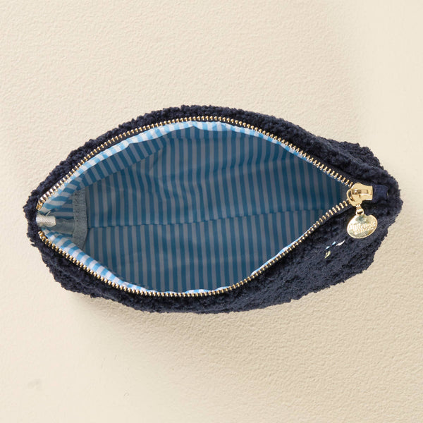 Navy Teddy Pouch-Dainty Floral