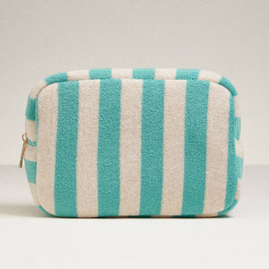 Aqua - Terry Fabric Striped Multi-Purpose Pouch