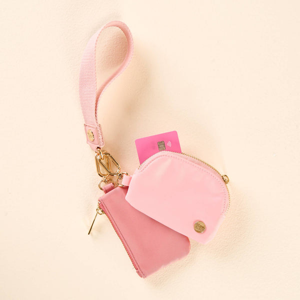 Rose Pink - Duo Pouch Wristlet