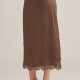 The Lilith Polka Dot Lace Trim Skirt