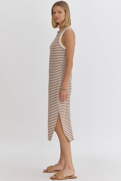 the Ella - mocha stripe dress
