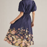 The Soledad Floral Trim Midi Dress