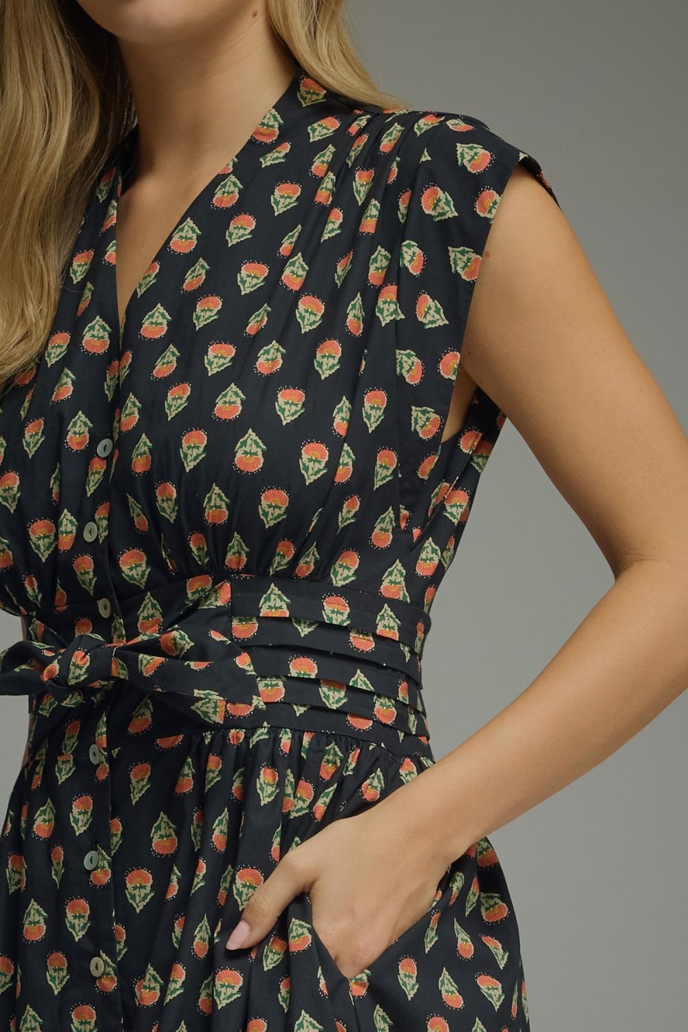 The Claire Floral Block Print Midi Dress