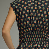 The Claire Floral Block Print Midi Dress